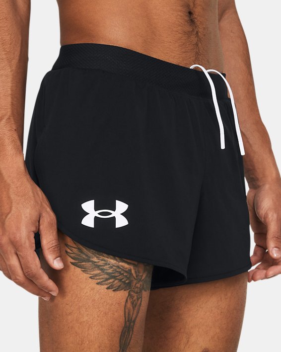Men's UA Pro Run Split Shorts, Black, pdpMainDesktop image number 3